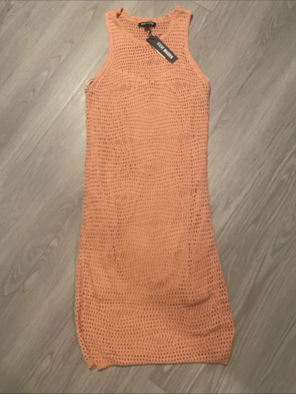 Steve Madden Ronnie Sweater Dress Crochet Sleeveless Midi Dress